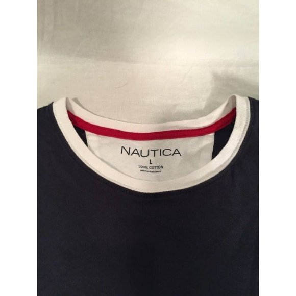 Nautica Colorblock Shirt Mens sz Large Colorblock Short Sleeve T-Shirt - Picture 3 of 5